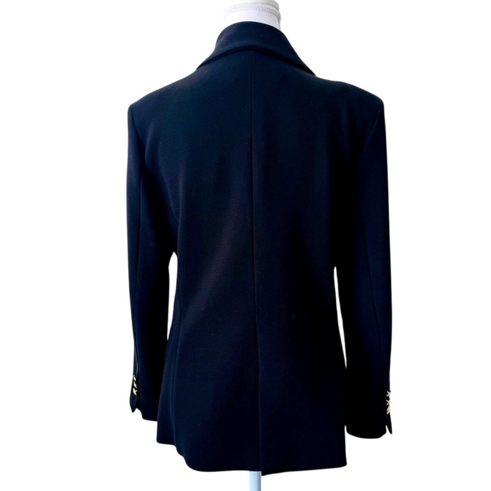 Robert Ellis Blazer Double Breasted Women S Black Gold Button Floral Lining - Picture 2 of 7